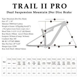 <span class=keywords><strong>Cadre</strong></span> de <span class=keywords><strong>VTT</strong></span> <span class=keywords><strong>TRIFOX</strong></span> T800 entièrement en carbone léger 29er XC à suspension intégrale avec freins à disque pour la course sur sentier - Product Image 4