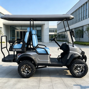 Voiturette de golf électrique 4 roues haut de gamme, étanche, avec siège en cuir confortable, idéale pour les centres de villégiature et les visites de jardins. - Product Image 1