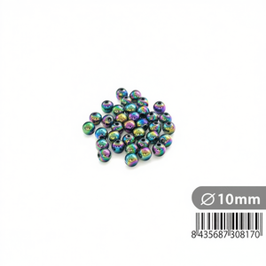 ลูกปัดโลหะทรงกลมสีรุ้งขนาด 10 มม. ยี่ห้อ Ilan Abalorios สำหรับทำเครื่องประดับ - Product Image 1