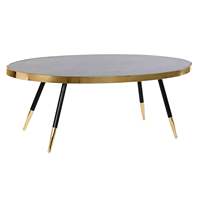 Table basse en acier et verre 110x50x41,5 cm avec finition effet marbre
