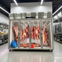 Vitrine Réfrigérée et Congélateur Verticale Commerciale pour Viande Fraîche (Porc, Bœuf, Mouton), Présentoir de Conservation de Viande Fraîche