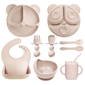 Assiette à ventouse incassable en silicone <span class=keywords><strong>tasse</strong></span> à paille ensembles d'assiettes divisées - Product Image 6