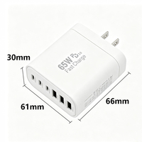 Chargeur multifonctionnel super rapide 65W compatible avec 3 ports USB A et 3 ports USB C, adaptateur de chargeur de téléphone portable