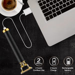 Máquina Cortadora de Pelo Profesional Inalámbrica, Recargable, con Cuchilla en Forma de T, para Hombres - Product Image 4