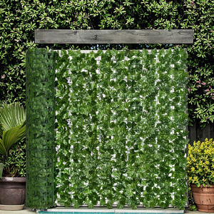Green Plastic Faux Vines <b>Leaf</b> Privacy Fence Panels Artificial Hedge Grass <b>Wall</b> for Home Garden - Product Image 4