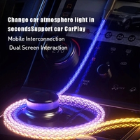 Câble de données RGB lumineux à dégradé respirant, charge ultra-rapide, compatible avec Apple, Micro USB, Type-C, câble de charge LED