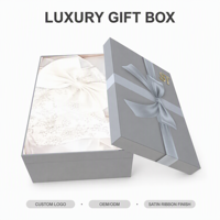 Boîtes cadeaux de luxe personnalisables avec logo, pour pyjamas femme, en kraft rigide blanc, avec gaufrage, matériaux recyclés, fermeture magnétique, deux compartiments