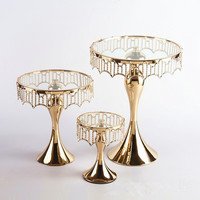 Nieuwe Hoge Cake Stand Spiegel Dienblad Fruitplaat Display Europese Kristallen Cake Set Voor Bruiloft Verjaardagsfeest Decoratie