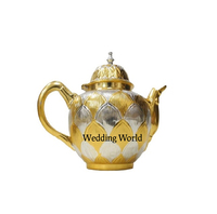 Cafetière et théière plaquées or, de haute qualité, design classique, fabrication artisanale, fournisseur de cafetière et théière de luxe en provenance d'Inde