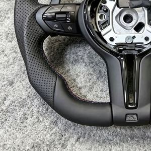 Volante Sportivo in Pelle Perforata Nera, Accessori di Modifica per <span class=keywords><strong>BMW</strong></span> F30 <span class=keywords><strong>F20</strong></span> F48 M3 F80 F25 E90 <span class=keywords><strong>E87</strong></span> X5 E70 F01 F10 - Product Image 5