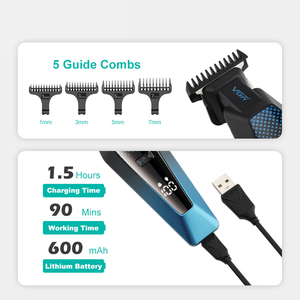 เครื่องโกนหนวด VGR V-253 แบบ LED T-Blade สำหรับตัดแต่งหนวดเครา มีดโกนแบบมืออาชีพ เครื่องตัดผมไร้สายสำหรับผู้ชาย เครื่องตัดผม - Product Image 3