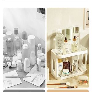 Caja de almacenamiento de escritorio, organizador de doble capa para oficina, papelería y almacenamiento de cosméticos, tipo rectangular - Product Image 4