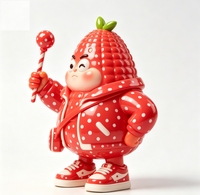 Figurine de collection personnalisée en PVC et ABS, motif maïs à pois rouges, style dessin animé, fabriquée en Chine, OEM sur mesure pour la vente en gros aux marques