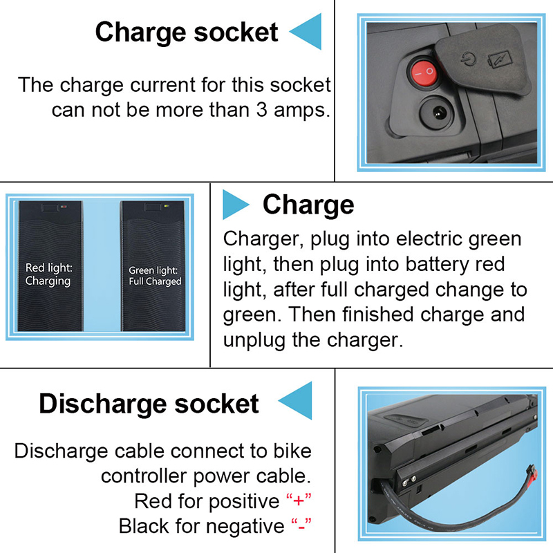 Batterie Velo Electrique 36V 30Ah - Pour Moteur 250W à 800W - Étanche Avec BMS Et Chargeur - Rechargeable Lithium - 4