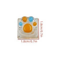 Cute Pink Handmade Cat Claw Keycaps Transparent Resin Shine Through Detachable Keyboard Creative Caps for MX Mechanical Keyboard