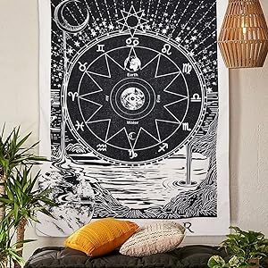 Mittelalter liches Europa Weissagung <span class=keywords><strong>Tarot</strong></span> Wandteppich der Mond Sonne Stern Wandbehang Wandteppiche - Product Image 3