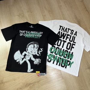 Kaos Pria Desainer Bermerek 100% Katun Berkualitas Tinggi 300 Gram Rajutan Kasual Cetak Personalisasi Awful Lot Cough Syrup - Product Image 1