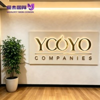 Lettres LED 3D personnalisées en acier inoxydable rétroéclairées, logo mural pour entreprise, éclairage halo inversé, étanche IP65, usage commercial