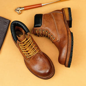 Botas para hombre más vendidas, botas de trabajo británicas de caña alta a la moda, zapatos casuales de caña media versátiles para hombre - Product Image 4