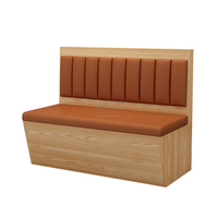 Canapé-banc de restaurant personnalisé sans accoudoirs en cuir PU et bois, design d'intérieur moderne, pour café