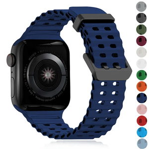 <span class=keywords><strong>Bracelet</strong></span> en Silicone Océan pour <span class=keywords><strong>Apple</strong></span> <span class=keywords><strong>Watch</strong></span> 42 46 <span class=keywords><strong>Ultra</strong></span> 49mm <span class=keywords><strong>Bracelet</strong></span> Sport Respirant pour IWatch 10 9 8 5 2 4 1 SE 40mm <span class=keywords><strong>Bracelet</strong></span> - Product Image 1