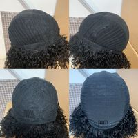Vente en gros perruques bouclées rebondissantes brunes pour les femmes noires perruques courtes à vagues lâches 250% de densité sans dentelle avec franges