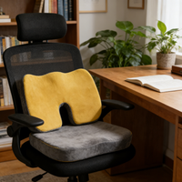 Coussin de siège en mousse à mémoire de forme Grin Health en forme de U, orthopédique, pour soulager la douleur au coccyx, la sciatique, les douleurs aux hanches et du bas du dos, et réduire la pression