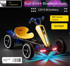 Kart Elettrico Personalizzabile a Quattro Ruote <span class=keywords><strong>per</strong></span> <span class=keywords><strong>Bambini</strong></span> 2-14 Anni, Auto Giocattolo Cavalcabile con Telecomando, Luci e Musica, Realizzato in Plastica - Product Image 3