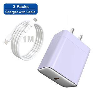 Schitec Hộp Quà Tặng 2 Gói USB C Sạc Thiết Lập Nhanh Chóng Sạc 20W Loại C Sạc Với Cáp Cho Điện Thoại Di Động Điện Thoại Sạc - Product Image 1