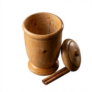 Pot de conservation alimentaire multifonctionnel classique en bois écologique, capacité de 250 ml, couvercle en bois durable pour l'organisation du garde-manger de la cuisine - Product Image 6