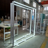 Stand d'affichage lumineux modulaire double face écologique pour salons professionnels avec signalétique de stand rétroéclairée pour événements en intérieur