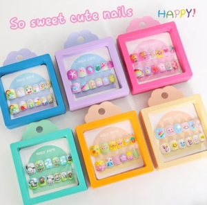 Accessoires de dessin animé d'animaux mignons, <span class=keywords><strong>faux</strong></span>-<span class=keywords><strong>ongles</strong></span>, <span class=keywords><strong>ongles</strong></span> artificiels, couverture complète pour enfants - Product Image 3