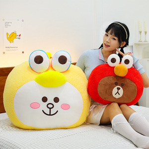 <strong>Brown</strong> Bear and <strong>Cony</strong> Rabbit Plush Toy Soft Pillow Doll Cozy Sleeping Pillow Gift for Girls Kids - Product Image 4