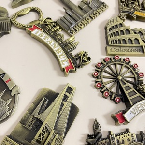 Customized 3D Metal City Fridge Magnets Unique Souvenir <b>Gift</b> Travel Commemorative Refrigerator Magnet - Product Image 1