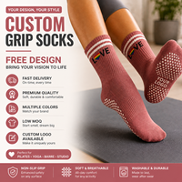 Chaussettes de Pilates pour femmes, chaussettes de yoga, chaussettes de fitness, chaussettes de sol en coton respirant antidérapantes, chaussettes de sport avec logo personnalisé