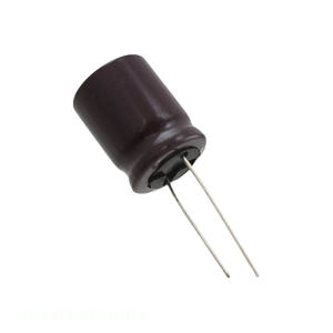 Condensateur canal fabricant CAP ALUM 68UF 20% 200V RADIAL TH 68 uF à travers trou UCA2D680MHD6 - Product Image 1