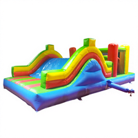 Parcours d'obstacles gonflable WINSUN en PVC certifié CE, sans plomb, imperméable, ignifuge, usage commercial, pour les 5 ans et plus, avec toboggans, modèle WSP-325