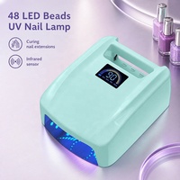 Sèche-ongles sans fil haute puissance 72W, lampe UV LED avec base amovible, mode indolore compatible avec tous les gels