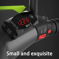 Delviz — tension panneau numérique LED, 12V DC, pour moto, compteur de tension, horloge électronique, thermomètre