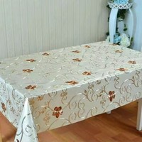 Nappe de table BOEN simple, ignifuge, imperméable, résistante à l'huile, en PVC tricoté, lavable, brodée, personnalisable, florale, pour mariage, nouvel an, dîner
