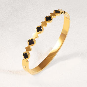 ZGBROTHERS Bracelet de luxe en acier inoxydable couleur or 18 carats avec zircon, motif goutte d'huile, géométrique, micro-incrustation, tendance, étanche - Product Image 3