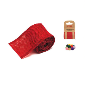 Nastro Decorativo in Lino Rosso Ilan Cinta 6cm X 2m per Decorazioni - Product Image 2