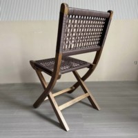 Chaise pliante en bois de couleur marron chaises de mariage de fête modernes pour les événements chaise pliable en corde tressée