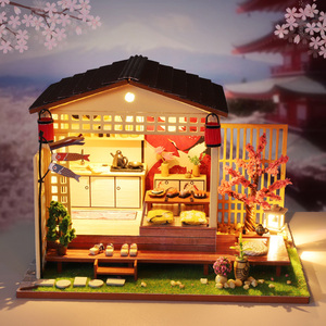 Kit de construction de nichoir à livres en bois assemblé à la main, mini-maison japonaise miniature DIY, ornement de bureau miniature - Product Image 2