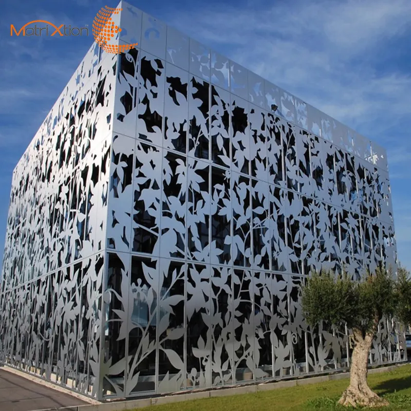 Matrixtion Wire Mesh Kinetic Eco Holzboden Externe Lese karte PC Composite Laser Fassade