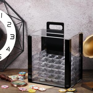 ชิปโปกเกอร์อะคริลิคใส1000ct สำหรับพกพา10ชั้นเก็บชิปโป๊กเกอร์คาสิโน43มม. - Product Image 5