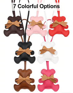 En gros, Pendentif porte-clés ours en peluche en cuir souple avec <span class=keywords><strong>sangle</strong></span> en cuir réglable, Ornement de sac tendance - Product Image 2