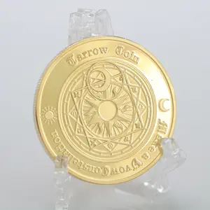 Custom Tarot 12 Constellations Sun Moon Lucky 24k Gold Plated Coin To Buy
