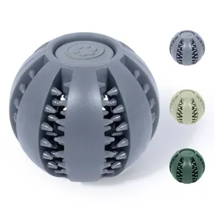 Exercise Game IQ Training Ball Dog Pet Food Treat Feeder Chew Tooth Cleaning Ball Nontoxic Bite Resistant Toy Ball for Dogs