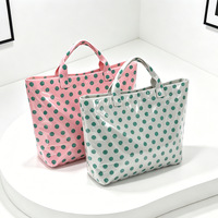 Sac fourre-tout d'été vintage à pois en vinyle PVC transparent imperméable, grande capacité, durable, pour la plage, les voyages, la piscine, le shopping et les courses